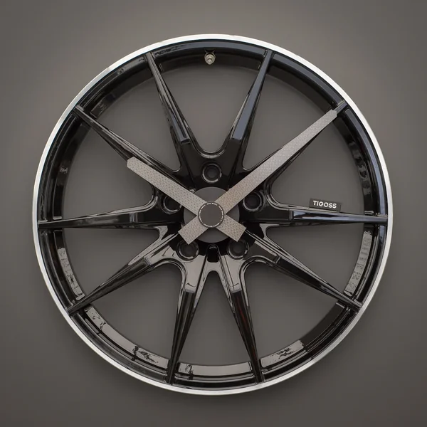 Mercedes-AMG AMG wheel clock with Black carbon fiber hands — TIQOSS 003 MBB