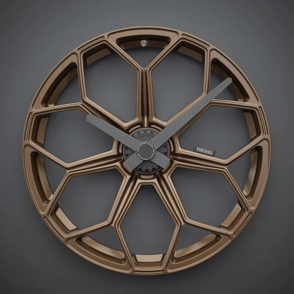 Lamborghini Huracán wheel clock with Black carbon fiber hands — TIQOSS 004 LBB