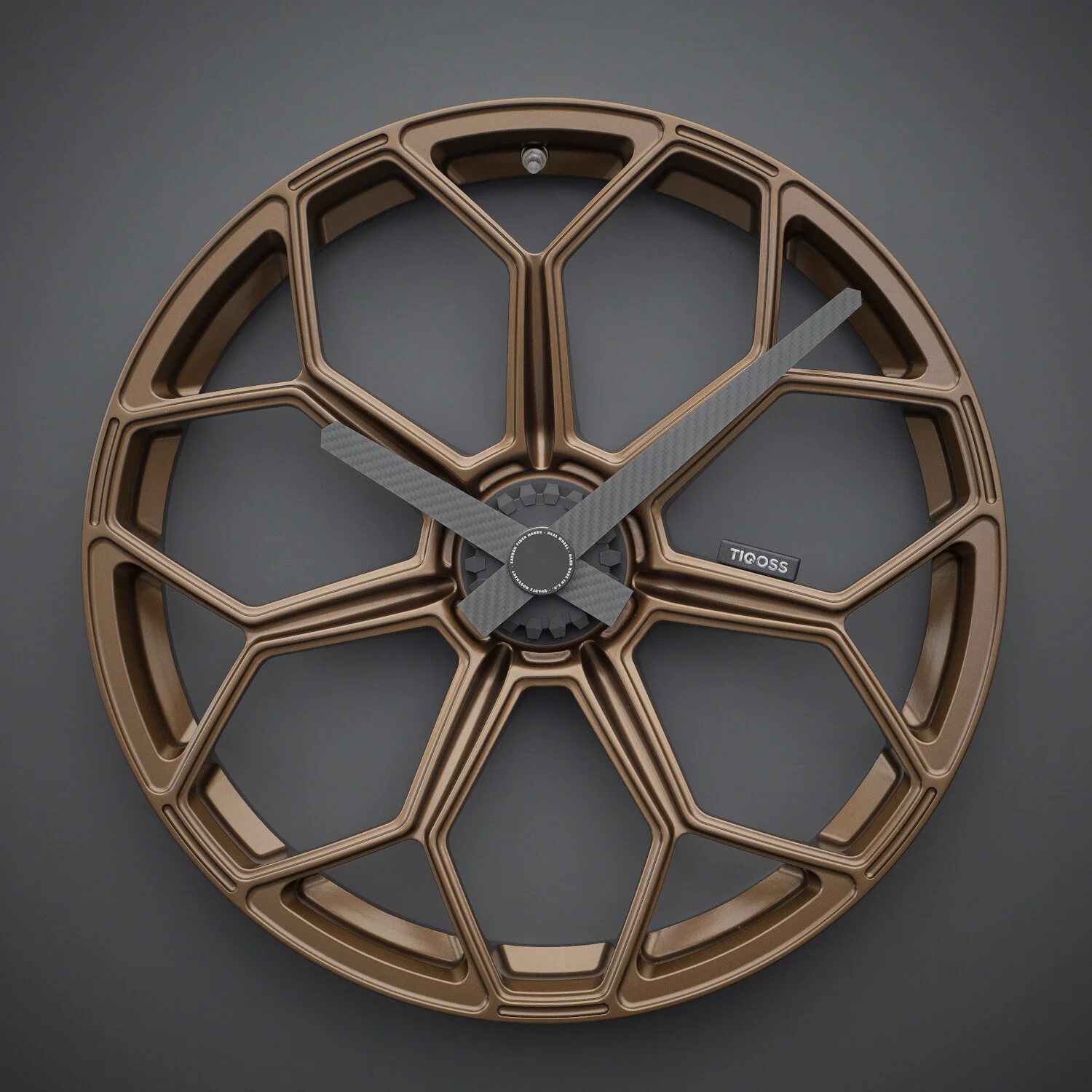 Lamborghini Huracán wheel clock with Black carbon fiber hands — TIQOSS TIQOSS 004 LBB
